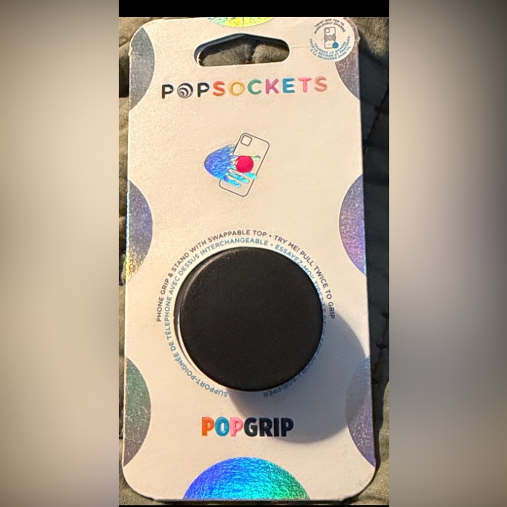 PopSockets pop grip  Matte Black Phone Accessory holder stand cellphone
